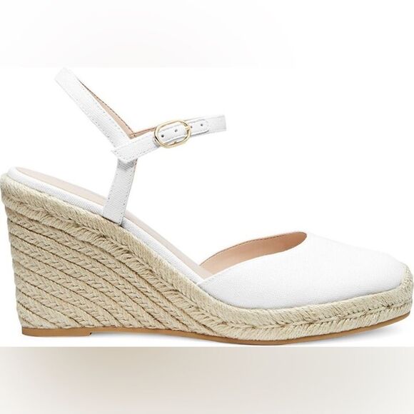 Stuart Weitzman Shoes - Stuart Weitzman mykonos canvas wedge Espadrilles white closed toes sandals Sz 10